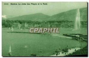 Old Postcard Geneve La Jetee des Paquis and Rade