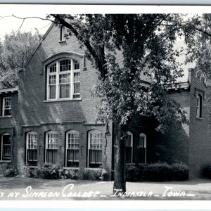 c1960s Indianola, IA RPPC Library Simpson College Real Photo Postcard Vtg A104