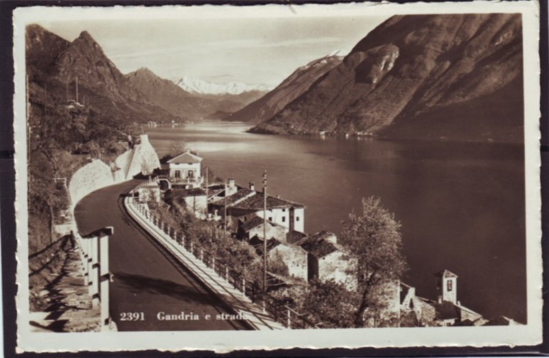 P1371 vintage postcard unused view gandria e strada switzerland