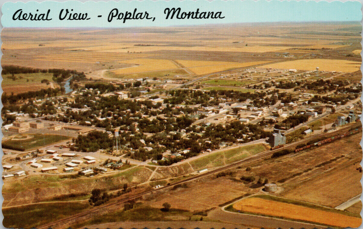 Poplar MT Montana Aerial Headquarters Fort Peck Indian Reservation ...