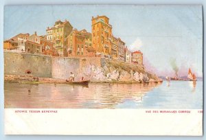 Corfu Island Greece Postcard View of Corfu Walls c1910 Unposted Antique