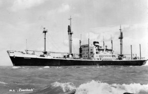MS Zaankerk United Netherlands Navigation Company Ship Postcard