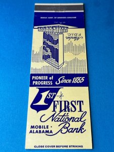 Vintage Matchbook Cover First National Bank Mobile, Alabama MB164