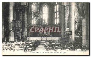 Old Postcard Saint-Jean-Pied-de-Port Interior of Eglin