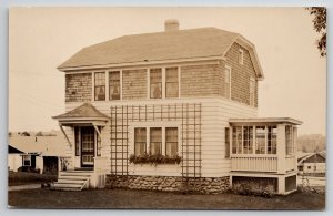 RPPC RI Beautiful Dutch Colonial Barn Style Cottage Cedar Stone Postcard J25