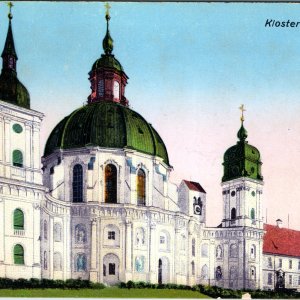 1922 Ettal Bavaria Germany Abbey Monastery Postcard Ottmar Zieher Basilica Dome