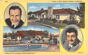 Bud Abbot & Home of Lou Costello Encino & North Hollywood, CA USA 1946 