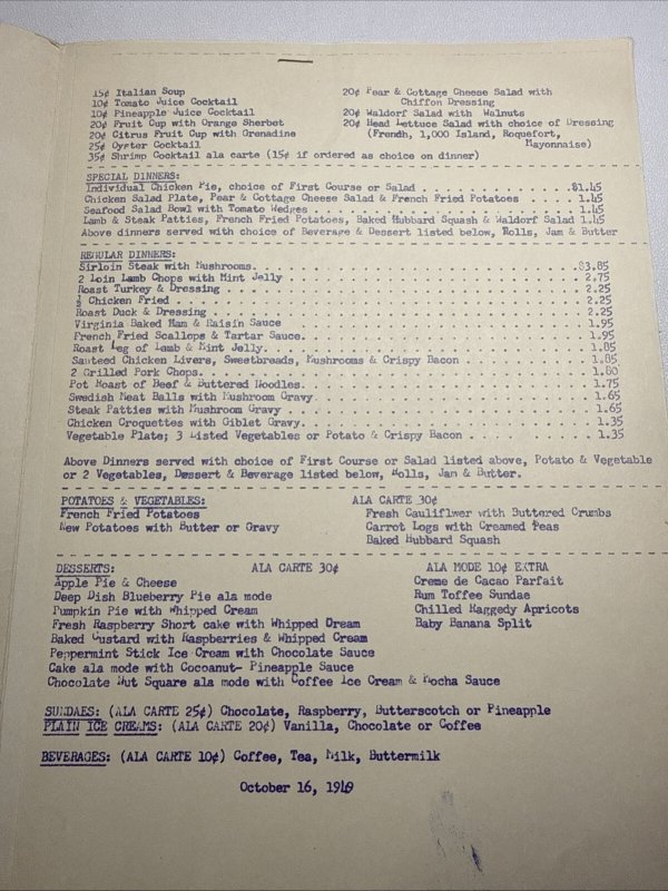 Vintage 40s DEVON GABLES TEAROOM Restaurant Menu BLOOMFIELD HILLS Michigan