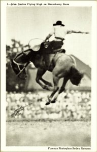 John Jordan Flying High on Strawberry Roan Rodeo Stryker Photogloss Postcard