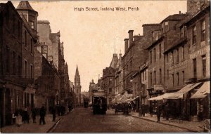 High Street Looking West, Perth, Scotland Vintage Postcard B46