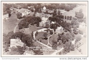Aerial View Augustana College Campus Rock Island Illinois Real Photo