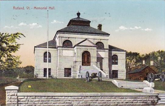 Vermont Rutland Memorial Hall 1909