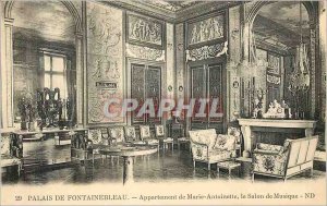 Postcard Old Palace of Fontainebleau Marie Antoinette apartment the music room