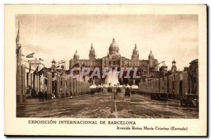 Old Postcard Spain Espana Spain Exposicion Internacional Barcelona Avenida Re...