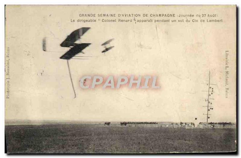 Postcard Old Jet Aviation Great week of & # 39aviation Champagne Colonel Blim...