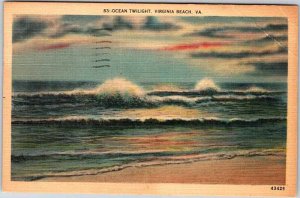 Postcard BEACH SCENE Virginia Beach Virginia VA AK5102