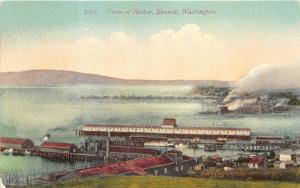 Everett Washington~Shipping Harbor Bird's Eye View~c1910 Postcard