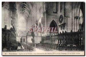 Old Postcard Vendome Church of the Trinity Overview stalls