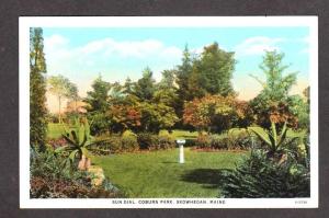 ME Coburn Park Sun Dial SKOWHEGAN MAINE Postcard