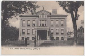 c1910 KENTON Ohio Postcard CENTRAL SCHOOL BUILDING Hardin County 