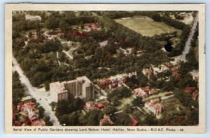 Aerial View of Public Gardens Lord Nelson Hotel HALIFAX N.S. Canada Postcard