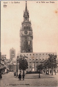 Belgium Ghent Gand Le Beffroi Et la Halle aux Draps Vintage Postcard C067