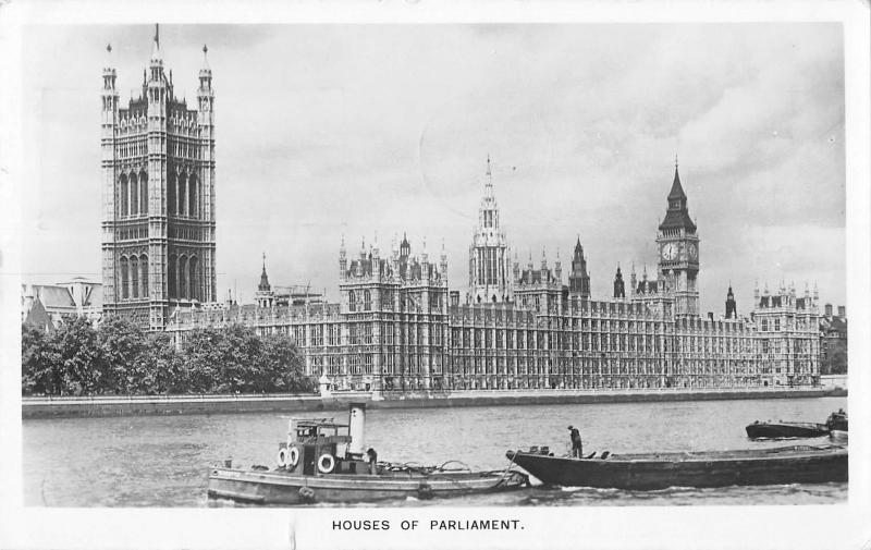 uk3703 houses of parliament ship london real photo uk