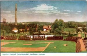 Baseball Diamond, Kindleberger Park, Parchment MI Vintage Postcard M30