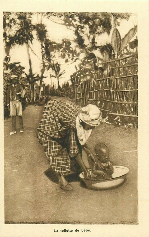 Cultures & Ethnicities French colonial Cameroon baby's toilet vintage postcard 