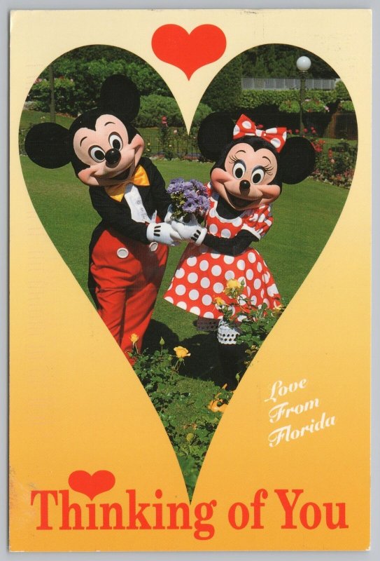 Theme Park~Orlando FL~Mickey & Minnie Send Love From Florida~Continental PC 
