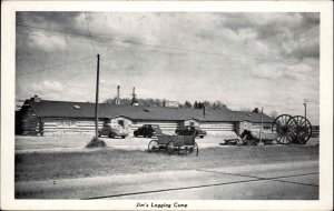 Tomahawk WI Jim's Logging Camp Classic Cars Vintage Postcard