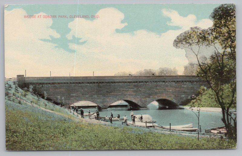 Bridge~Bridge @ Gordan Park Cleveland Ohio~Vintage Postcard 