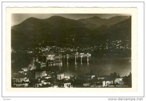 RP, Lugano Di Notte : Panorama, Lugano, Ticino, Switzerland, 1920-1940s