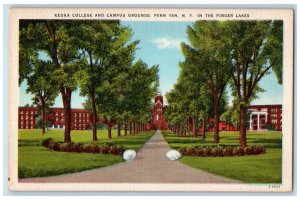 1950 In Finger Lakes Keuka College and Campus Grounds Penn Yan NY Postcard 