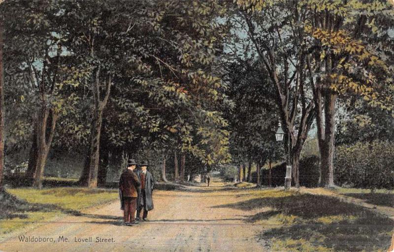 Waldoboro Maine Lovell Street Scene Antique Postcard K46234