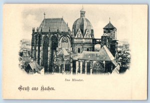 North Rhine-Westphalia Germany Postcard Greetings from Aachen The Munster c1905