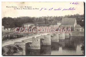 Old Postcard Haute Vienne St Junien Le Pont and Notre Dame Bridge