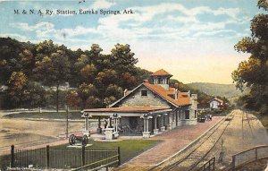 M. & N. A. Ry Station Eureka Springs, Ark., USA Arkansas Train 1920 
