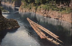 Toro Hatcho Pool Japan Japanese River Logging Scene Postcard