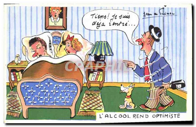 Old Postcard Fantasy Humor L acool makes optimistic