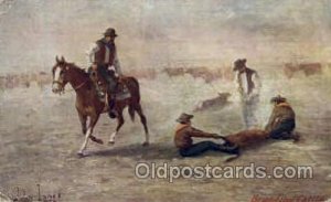 Artist John Innes, Western, Cowboy, Indian,Artist Signed Postcard