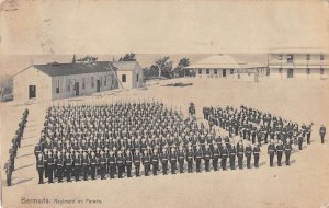 Bermuda Regiment on Parade Military Vintage Postcard AA33294