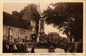 CPA Haut-Caumont par la BOUILLE - Le Monument et l'Église (105766)