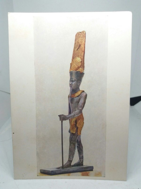 Siver & Gold Figure of Amun Egypt c900BC Vintage Postcard British Museum