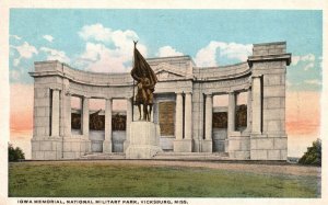 Vintage Postcard 1924 Iowa Memorial National Military Park Vicksburg Mississippi