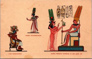 Egypt King Tutankhamun Queen Ankhesenamun Queen Psamtik God Amon Ra C011