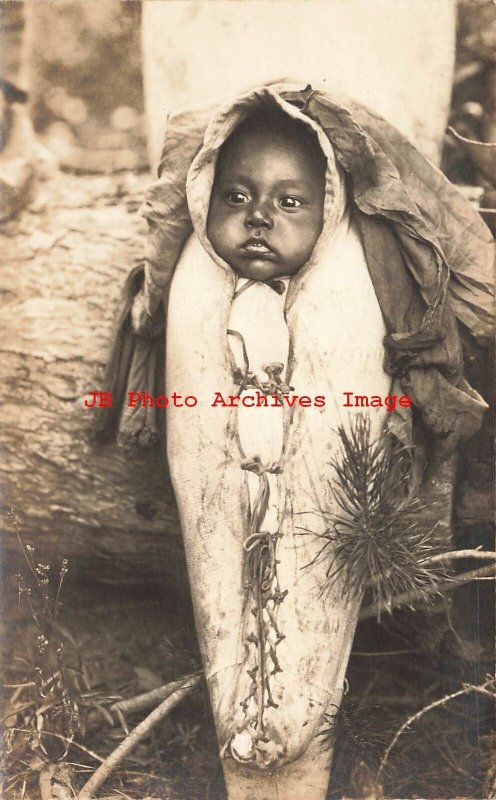 Native American Indian, RPPC, Papoose in Wrap Placed by Tree | Asia ...