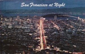 California San Francisco Aerial View At Night 1972