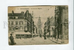 3155882 FRANCE DUNKERQUE rue Eglise Vintage postcard