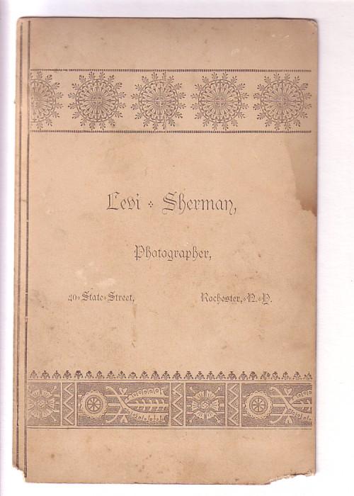 Vintage Photographic Portrait Man,, Levi Sherman, Rochester, New York